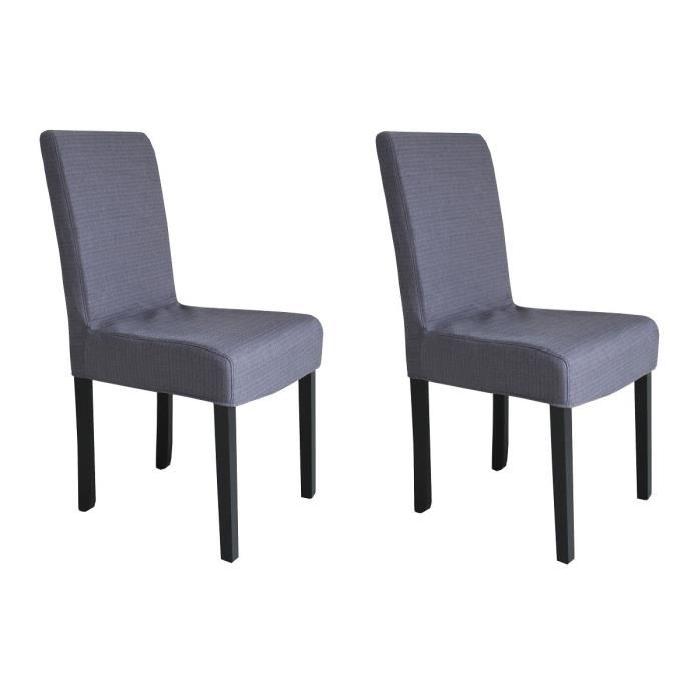 STRIP Lot de 2 chaises de salle a manger déhoussables - Gris