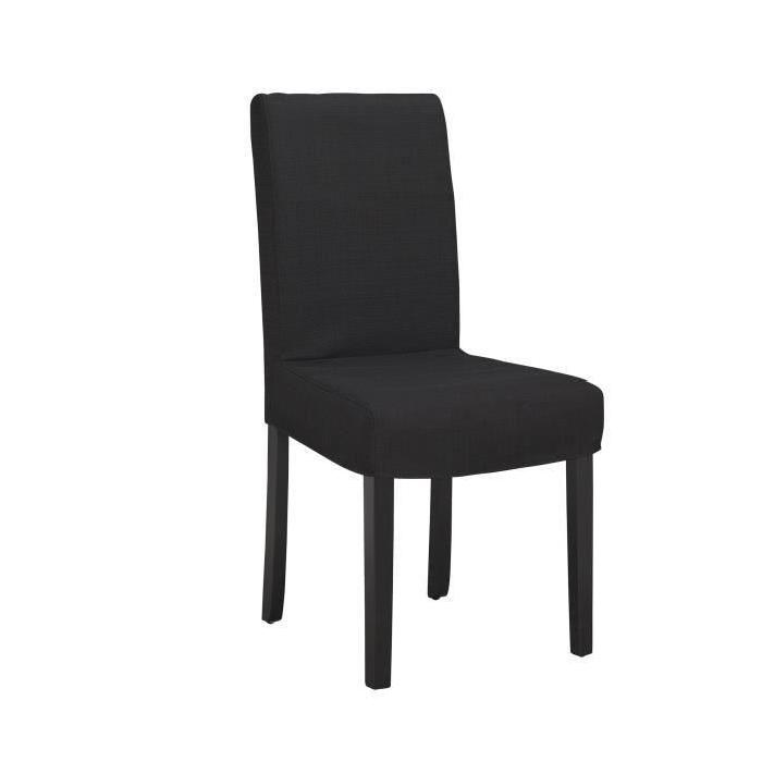 STRIP Lot de 4 chaises de salle a manger déhoussables noires