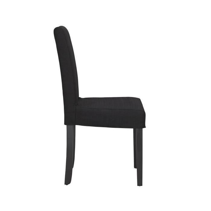 STRIP Lot de 6 chaises de salle a manger déhoussables noires