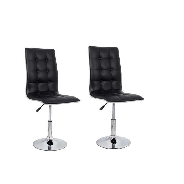 LEAF Lot de 2 chaises de salle a manger en simi...