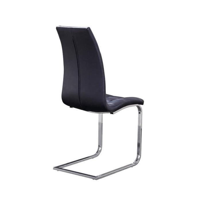 LUGANO Lot de 2 chaises de salle a manger noires