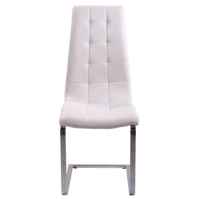 LUGANO Lot de 2 chaises de salle a manger blanches