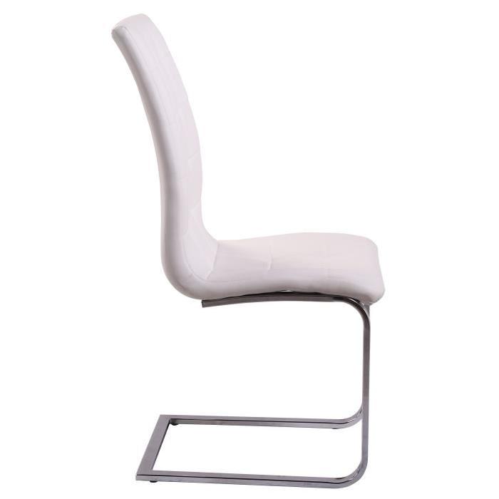 LUGANO Lot de 2 chaises de salle a manger blanches