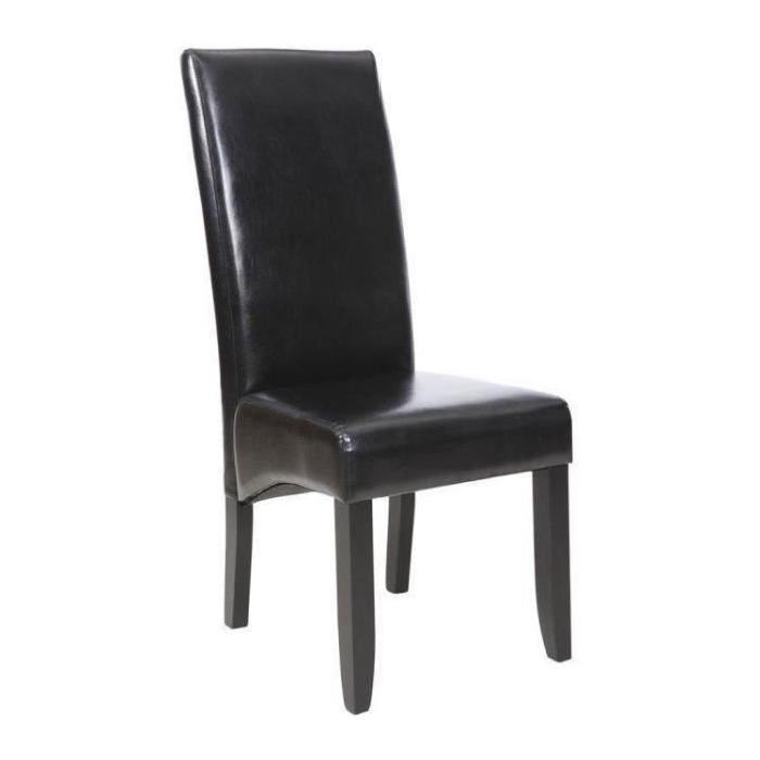 CUBA Lot de 4 Chaises de salle a manger Noires