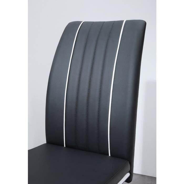 INES Lot de 4 chaises de salle a manger noires