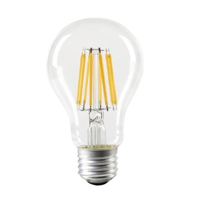 EXPERT LINE Lot de 2 ampoules LED E27 SMD a filament 8 W équivalent a 64 W blanc chaud