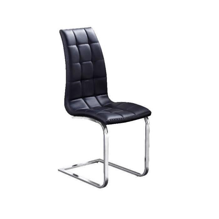 LUGANO Lot de 6 chaises de salle a manger - Noir